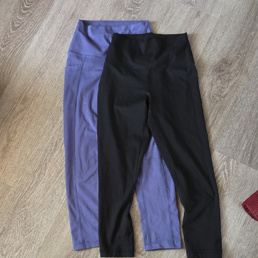 90 Degree By Reflex Black and Purple Leggings